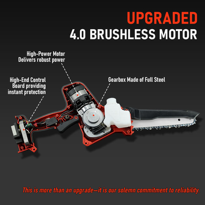 8 Inch Cordless Battery Operated Chainsaw with Brushless Motor Strong Cutting and Auto Chain Oiling System