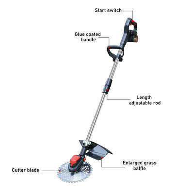 Industrial Cordless String Trimmer Grass Trimmer Telescopic Handle OEM Customizable Battery Powered Brush Cutter