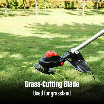 The 21V Brushless Cordless Brush Cutter with D-handle loop shaft enables one-hand steering - easier maneuvering around trees and corners.